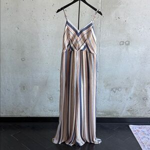 Xhilaration striped wide-leg jumpsuit XL | Smocked Back | Boho Beach